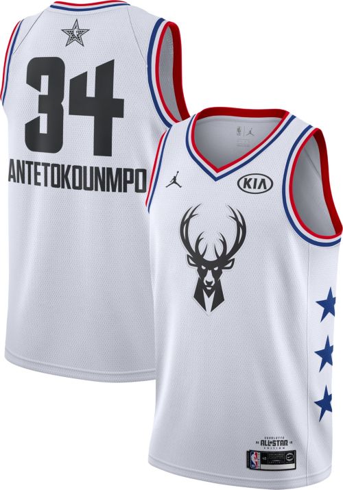 Jordan 2019 All-Star Game #34 Giannis Antetokounmpo White Dri-FIT Swingman Jersey - Zenithce