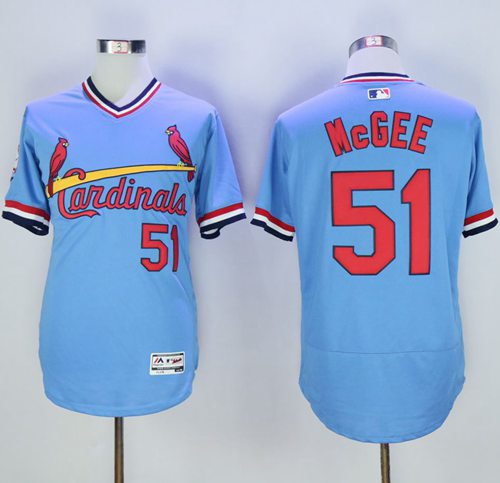 Cardinals #51 Willie McGee Light Blue Flexbase Authentic Collection Cooperstown Stitched Jersey - Zenithce