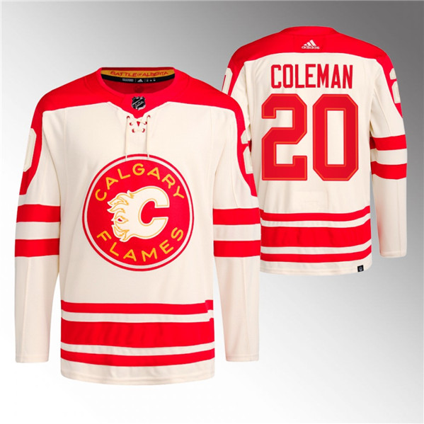 Calgary Flames #20 Blake Coleman 2023 Cream Classic Primegreen Stitched Jersey - Zenithce