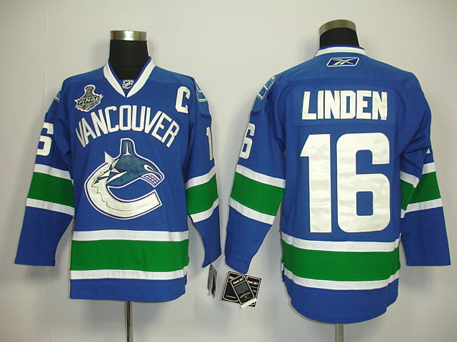 Canucks 2011 Stanley Cup Finals #16 Trevor Linden Blue Stitched Jersey - Zenithce
