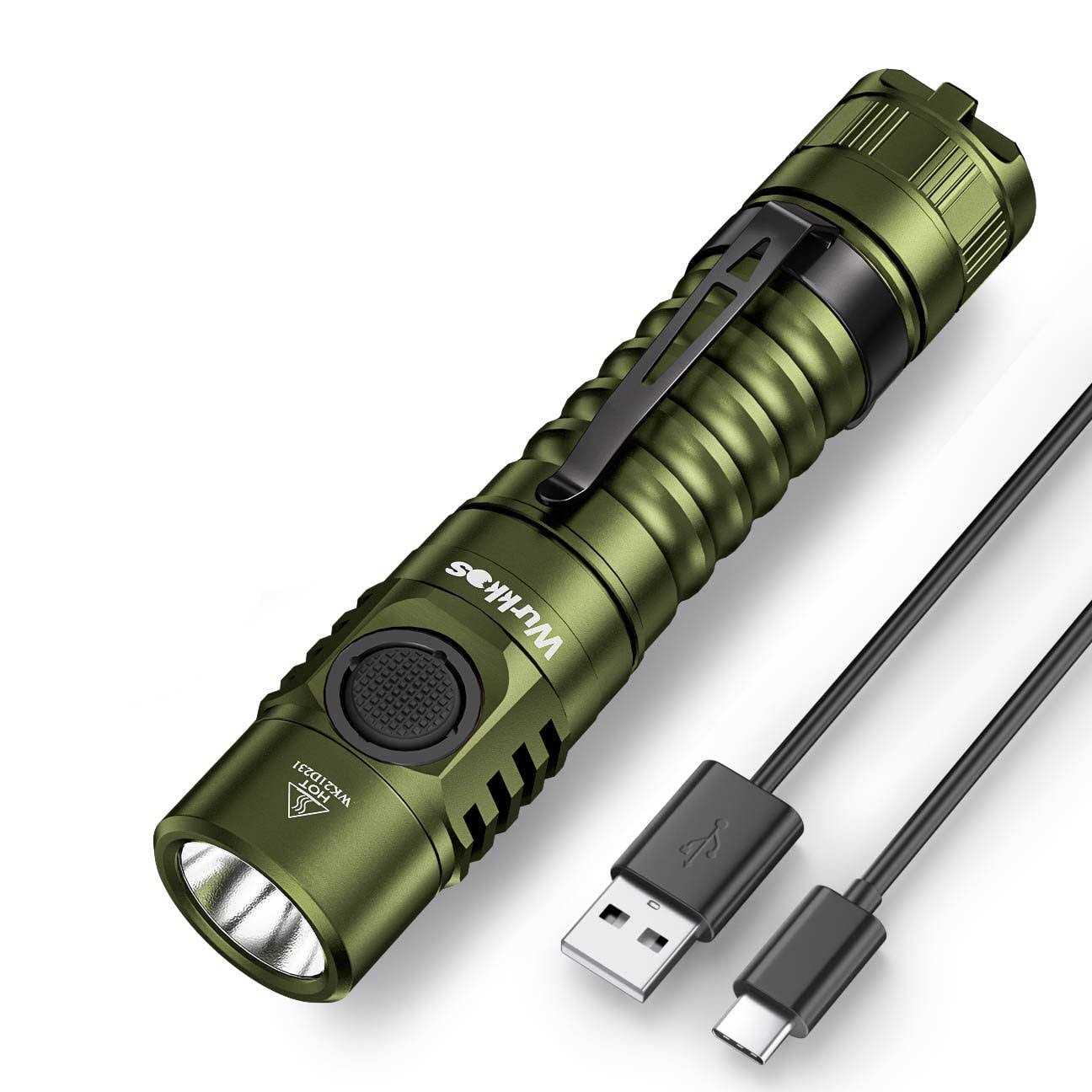 Wurkkos FC11 Rechargeable LED Flashlights Max 1300Lumen High 90CRI EDC USB C Charge,IP67 Waterproof - Zenithce