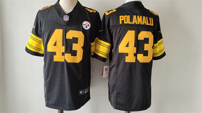 Pittsburgh Steelers #43 Troy Polamalu Black 2023 F.U.S.E. Color Rush Vapor Untouchable Color Rish Stitched Jersey - Zenithce