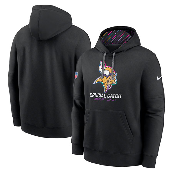 Minnesota Vikings Black 2024 Crucial Catch Club Pullover Hoodie - Zenithce