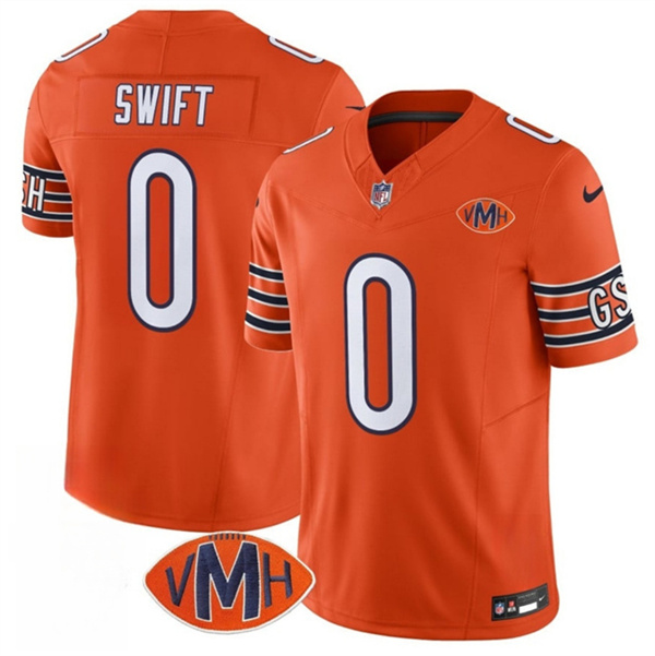 Chicago Bears #0 D'Andre Swift Orange 2025 F.U.S.E. With VMH Patch Vapor Untouchable Limited Football Stitched Jersey - Zenithce