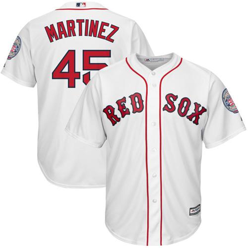 Red Sox #45 Pedro Martinez White New Cool Base Cooperstown Stitched Jersey - Zenithce