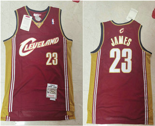 Cleveland Cavaliers #23 LeBron James 2003-04 Burgundy Red Hardwood Classics Soul Swingman Throwback Jersey - Zenithce