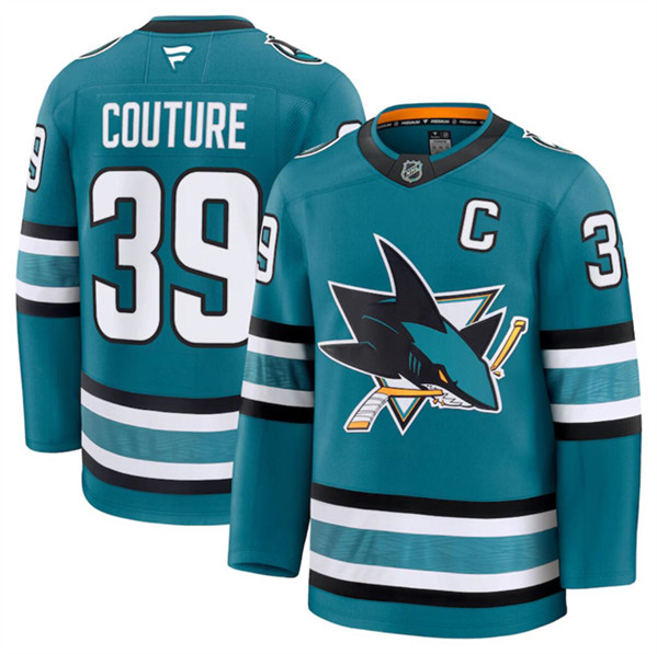 San Jose Sharks #39 Logan Couture Teal 2024-25 Home Stitched Jersey - Zenithce
