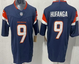 Denver Broncos #9 Talanoa Hufanga Limited Navy FUSE Vapor Jersey - Zenithce