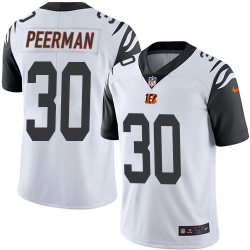 Bengals #30 Cedric Peerman White Stitched Limited Rush Nike Jersey - Zenithce