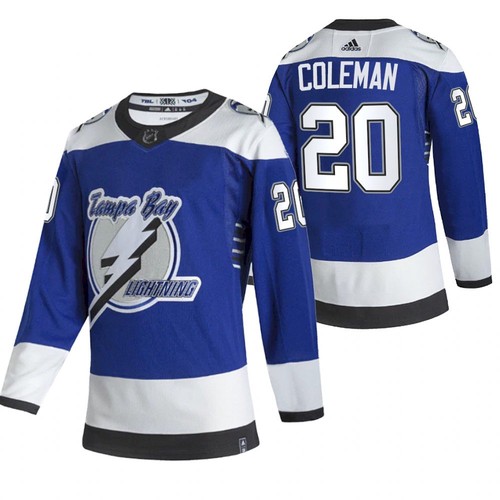 Tampa Bay Lightning #20 Blake Coleman 2021 Blue Reverse Retro Stitched Jersey - Zenithce