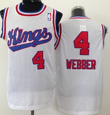 Sacramento Kings #4 Chris Webber Kings Hardwood Classic White Swingman Throwback Jersey - Zenithce
