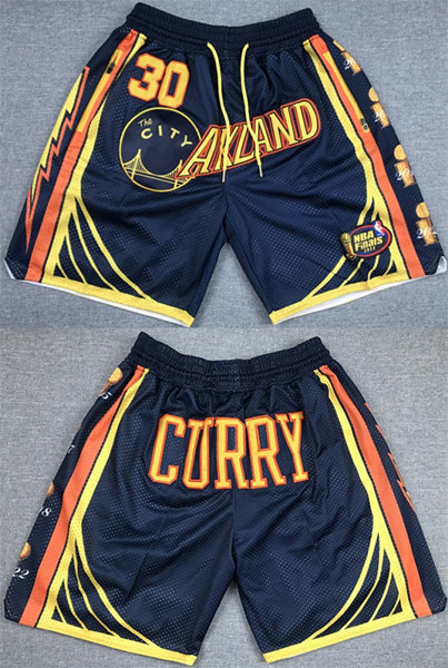 Golden State Warriors #30 Stephen Curry Navy Shorts(Run Small) - Zenithce