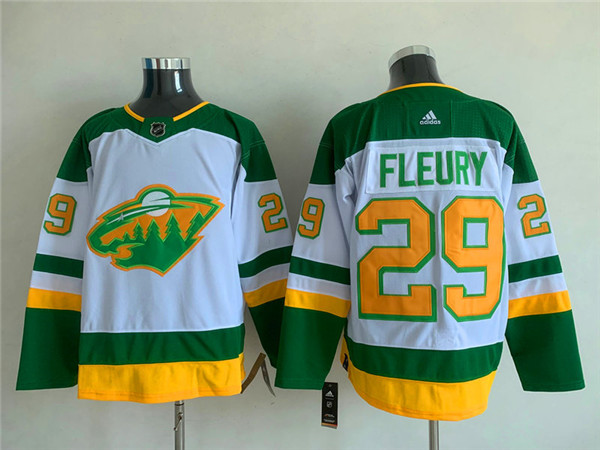 Minnesota Wild #29 Marc-Andre Fleury White Green Stitched Jersey - Zenithce