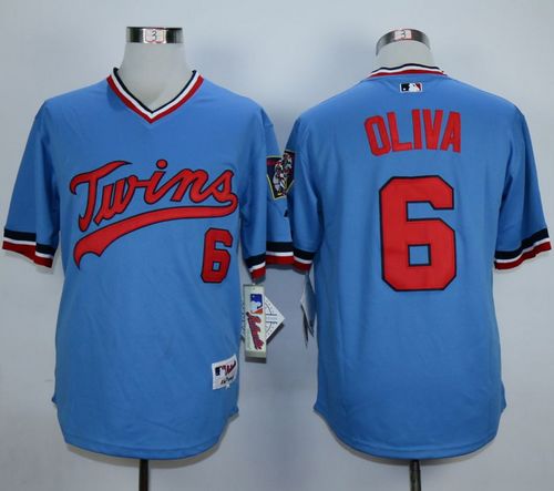 Twins #6 Tony Oliva Light Blue 1984 Turn Back The Clock Stitched Jersey - Zenithce