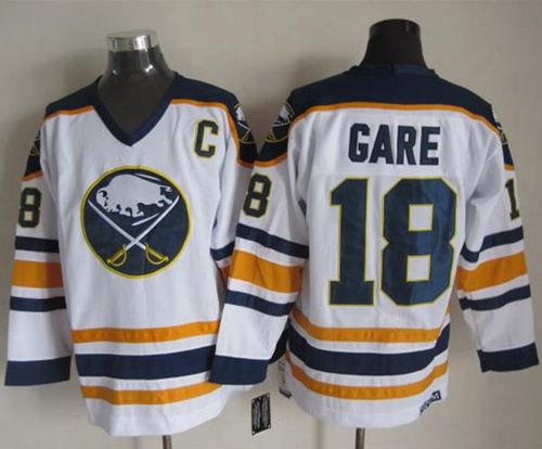 Sabres #18 Danny Gare White CCM Throwback Stitched Jersey - Zenithce