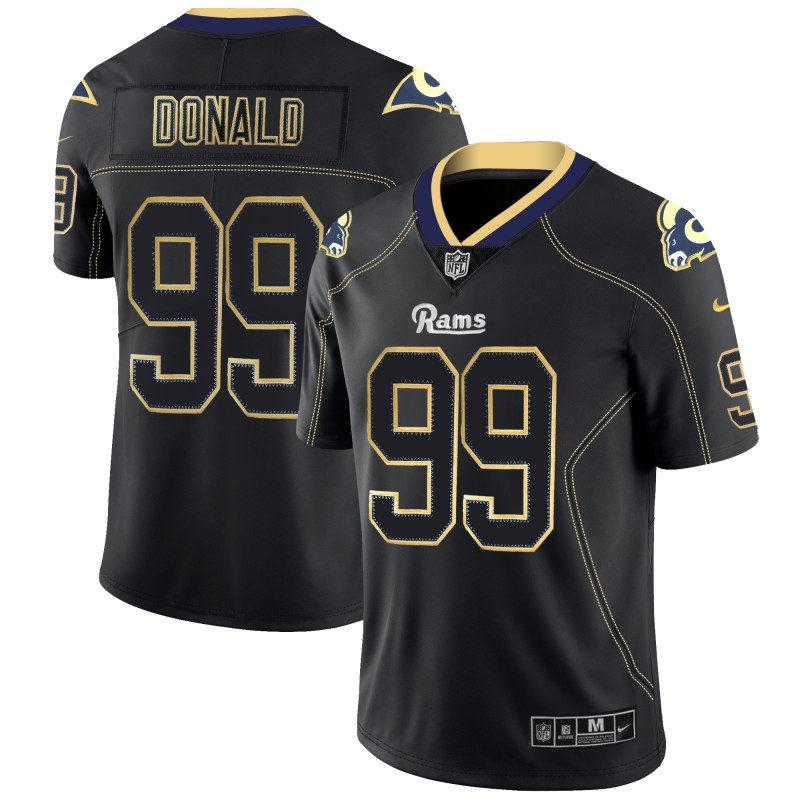Rams #99 Aaron Donald 2018 Lights Out Black Color Rush Limited Stitched Jersey - Zenithce