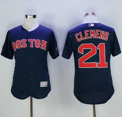 Red Sox #21 Roger Clemens Navy Blue Flexbase Authentic Collection Stitched Jersey - Zenithce