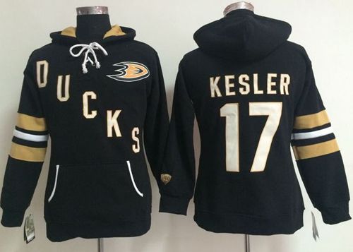 Anaheim Ducks #17 Ryan Kesler Black Women's Old Time Heidi NHL Hoodie - Zenithce