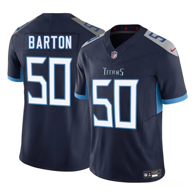 Tennessee Titans #50 Cody Barton Navy 2025 F.U.S.E. Vapor Limited Stitched Jersey - Zenithce