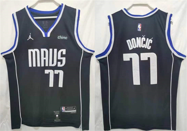 Dallas Mavericks #77 Luka Doncic Black Stitched Jersey - Zenithce