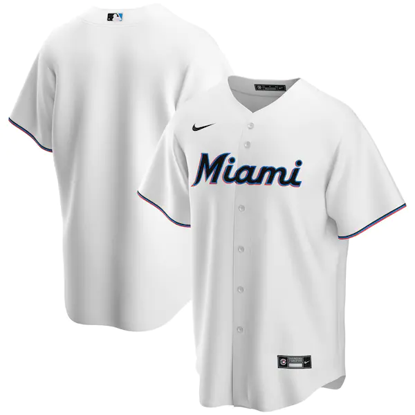 Miami Marlins Blank White Cool Base Stitched Jersey - Zenithce