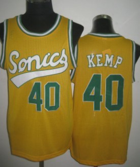 Seattle Supersonics #40 Shawn Kemp 2003-04 Yellow Swingman Jersey - Zenithce