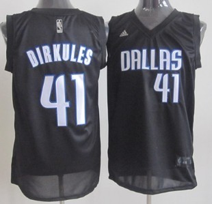 Dallas Mavericks #41 Dirkules Black Fashion Jersey - Zenithce