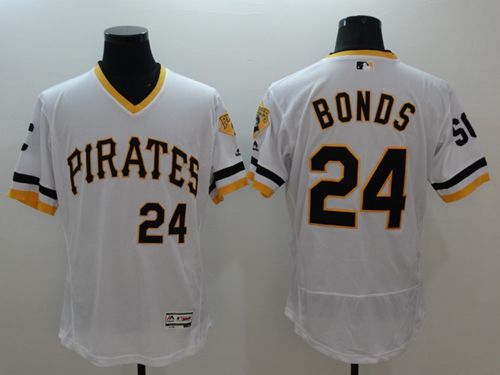 Pirates #24 Barry Bonds White Flexbase Authentic Collection Cooperstown Stitched Jersey - Zenithce