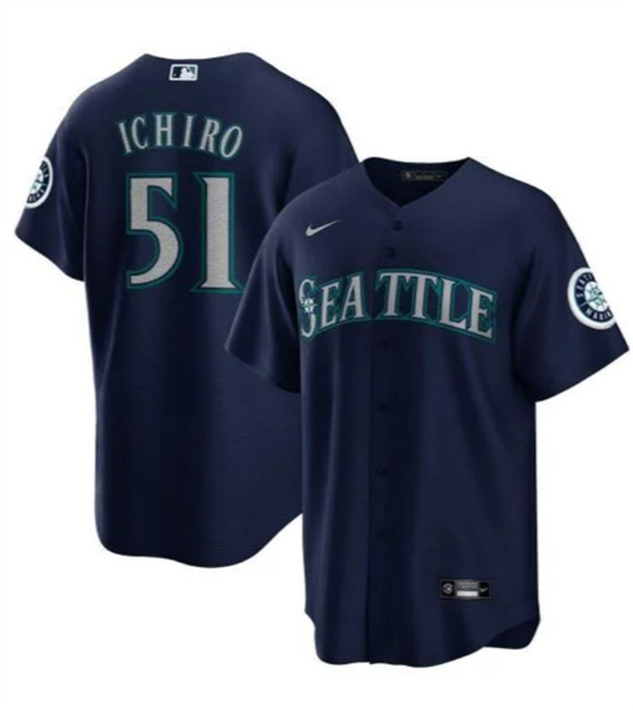 Seattle Mariners #51 Ichiro Suzuki Navy Cool Base Stitched Jersey - Zenithce