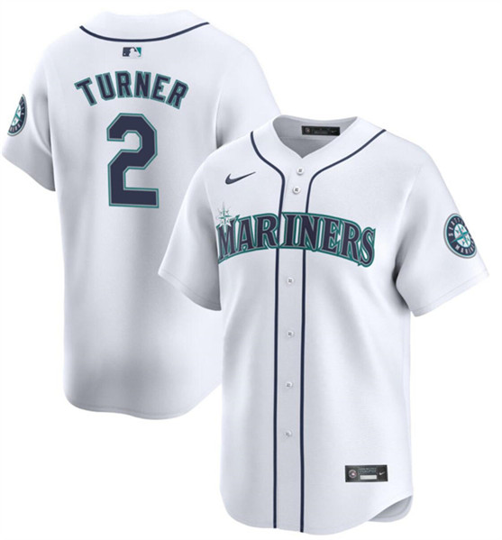 Seattle Mariners #2 Justin Turner White 2024 Home Limited Stitched Jersey - Zenithce