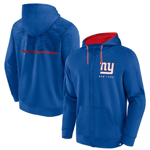 New York Giants Blue Defender Evo Full-Zip Hoodie - Zenithce