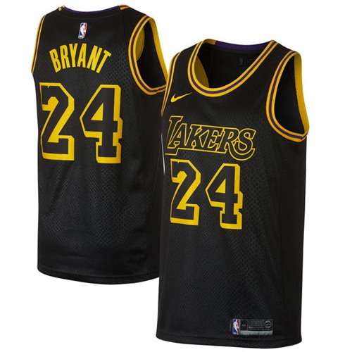Los Angeles Lakers #24 Kobe Bryant Black Swingman City Edition Jersey - Zenithce