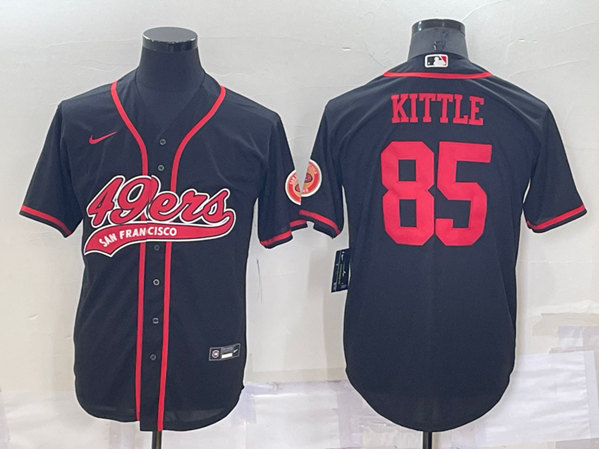San Francisco 49ers #85 George Kittle Black Cool Base Stitched Baseball Jersey - Zenithce