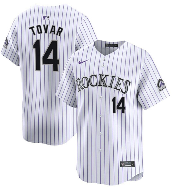 Colorado Rockies #14 Ezequiel Tovar White White Home Limited Stitched Jersey - Zenithce