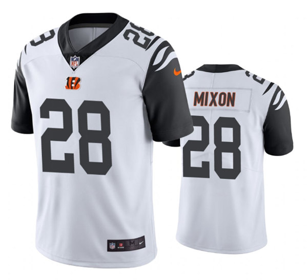 Cincinnati Bengals #28 Joe Mixon White White Color Rush Stitched Jersey - Zenithce