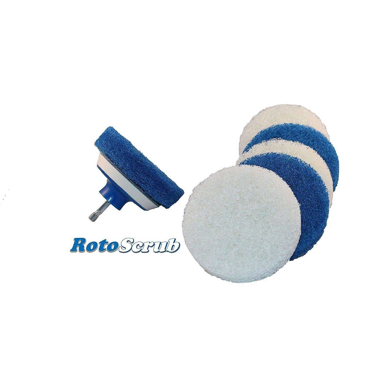 RotoScrub 2 Drill Brush Kit Extended Reach Wheel Brush with Heavy Duty Bristles + Super Extended Long Wheel Brush with Soft Bristles - Zenithce