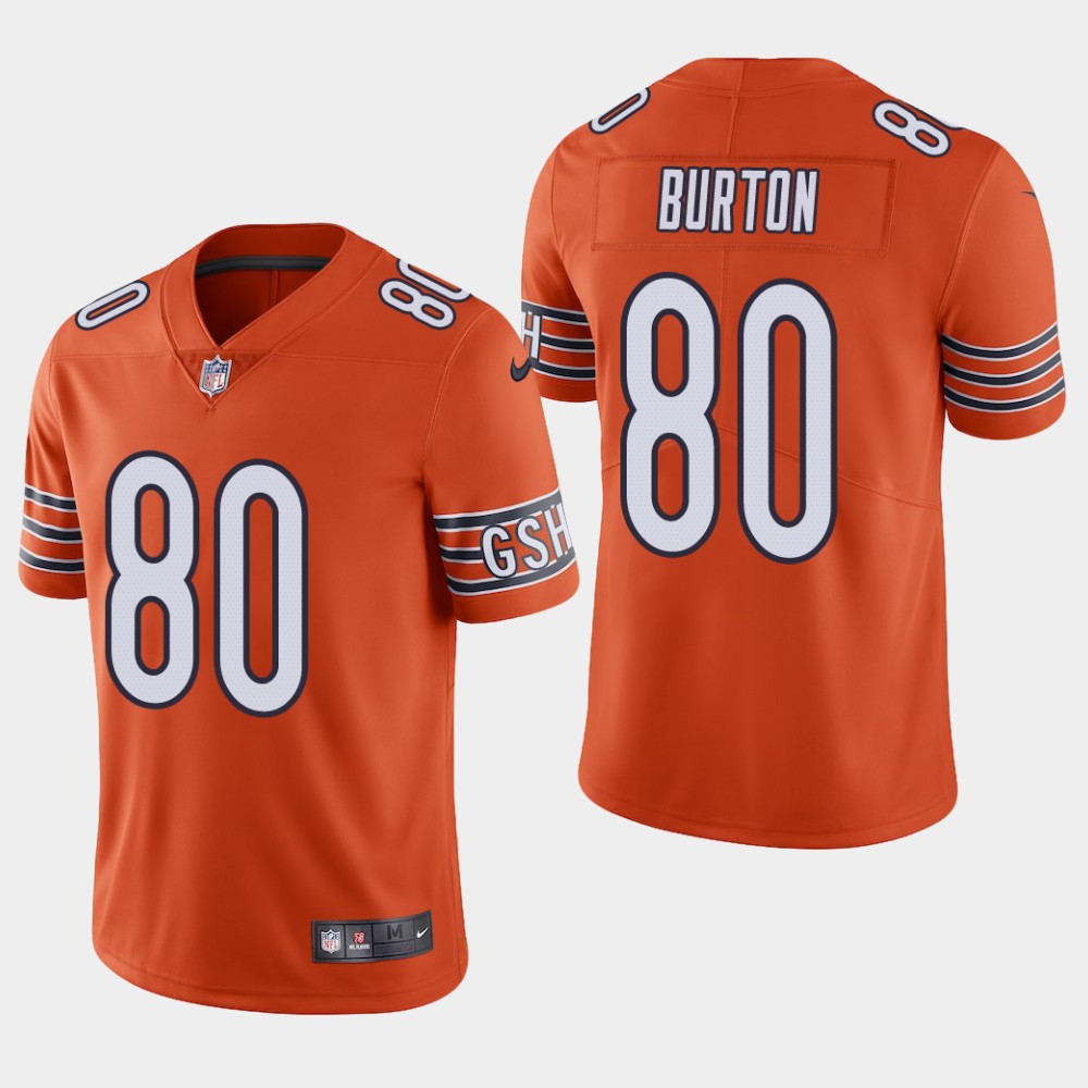 Chicago Bears#80 Trey Burton Orange Vapor Untouchable Limited Stitched Jersey - Zenithce