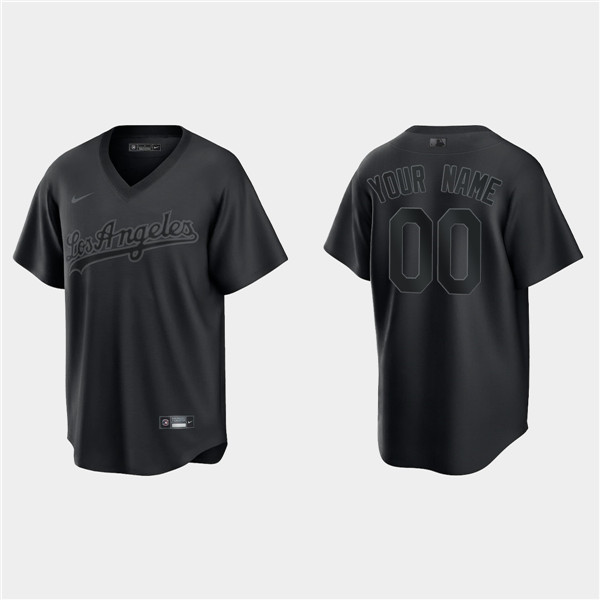 Los Angeles Dodgers Customized Custom Black Pitch Black Fashion Replica Stitched Jersey - Zenithce