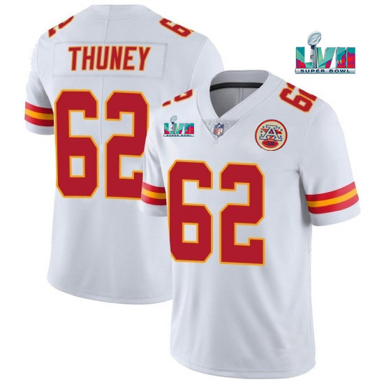 Kansas City Chiefs #62 Joe Thuney White Super Bowl LVII Patch Vapor Untouchable Limited Stitched Jersey - Zenithce