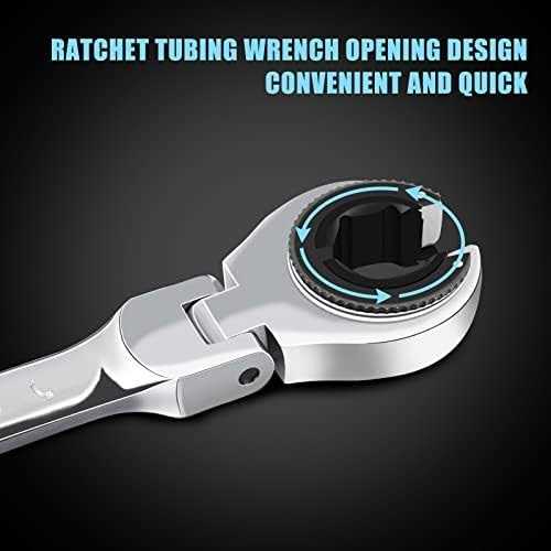 LOSCHEN Open Flex-Head Ratcheting Wrench Metric Ratcheting Spanner with 72 Teeth - Zenithce
