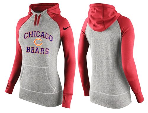 Women's Nike Chicago Bears Performance Hoodie Grey   Red - Zenithce