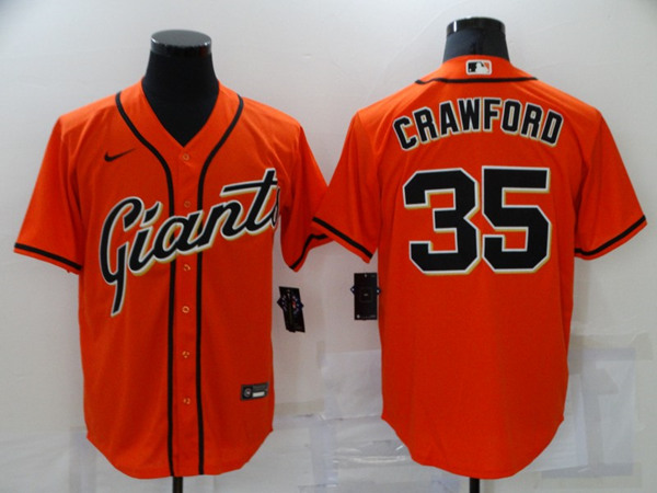 San Francisco Giants #35 Brandon Crawford Orange Cool Base Stitched Jersey - Zenithce
