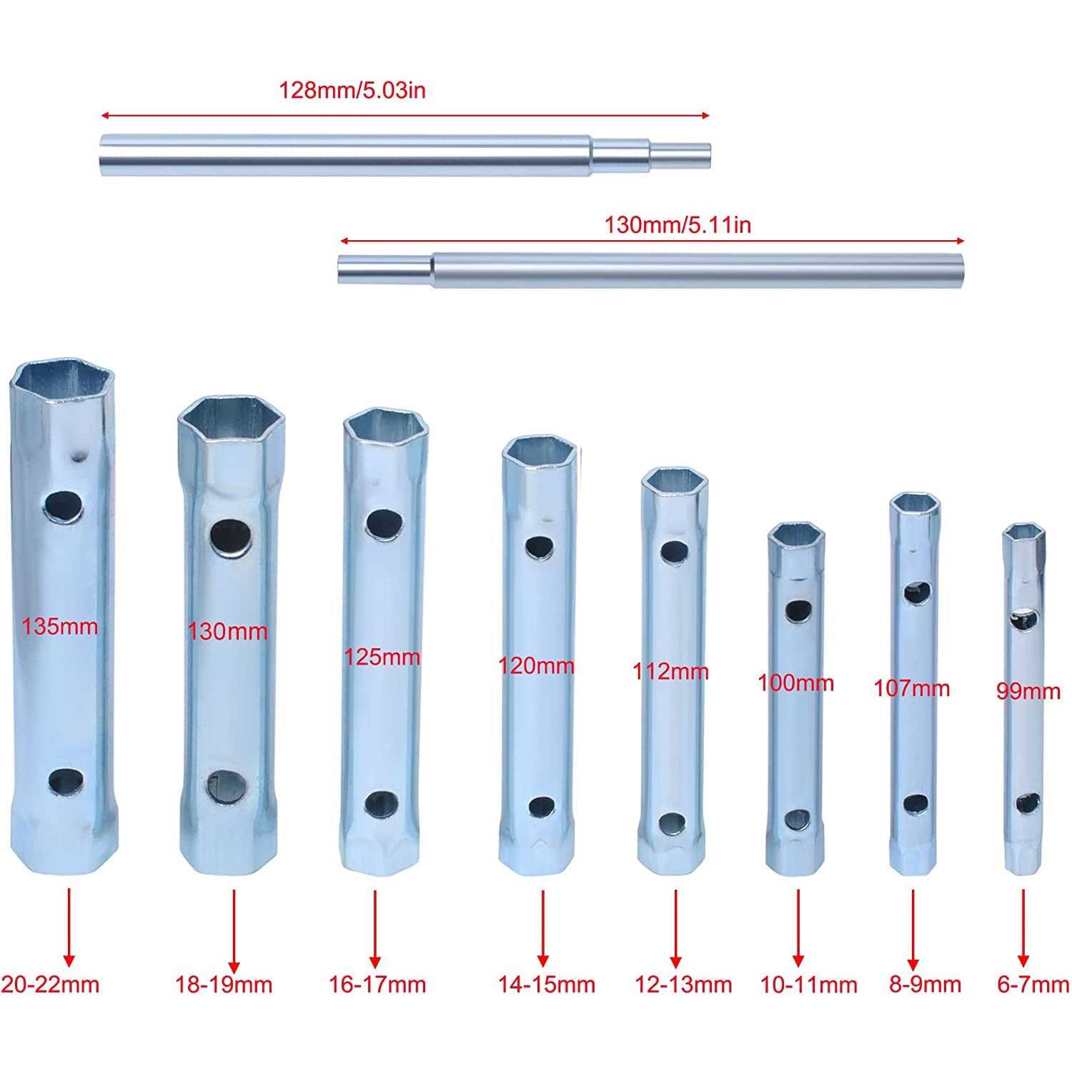 DPTOOL 12pt 1/2 Dr L-Type Diesel Injector Line Socket Wrench Set 12 14 16 17 18 19mm - Zenithce