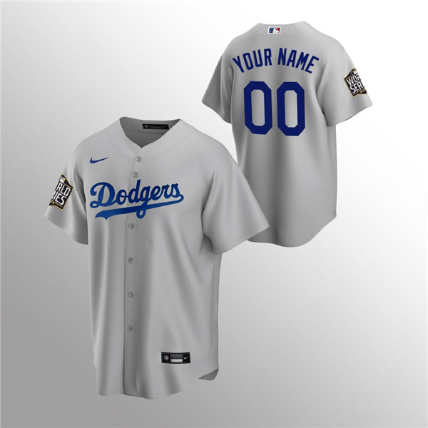 Los Angeles Dodgers Customized Custom Grey 2020 World Series Bound Stitched Jersey - Zenithce