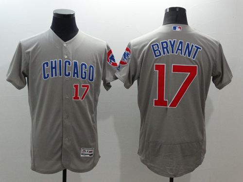 Cubs #17 Kris Bryant Grey Flexbase Authentic Collection Road Stitched Jersey - Zenithce
