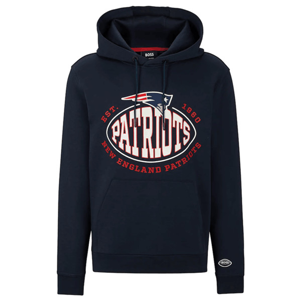 New England Patriots Navy BOSS X Touchback Pullover Hoodie - Zenithce