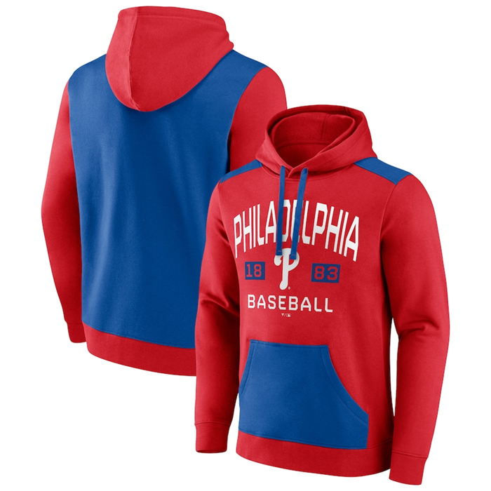 Philadelphia Phillies Royal Red Chip In Pullover Hoodie - Zenithce