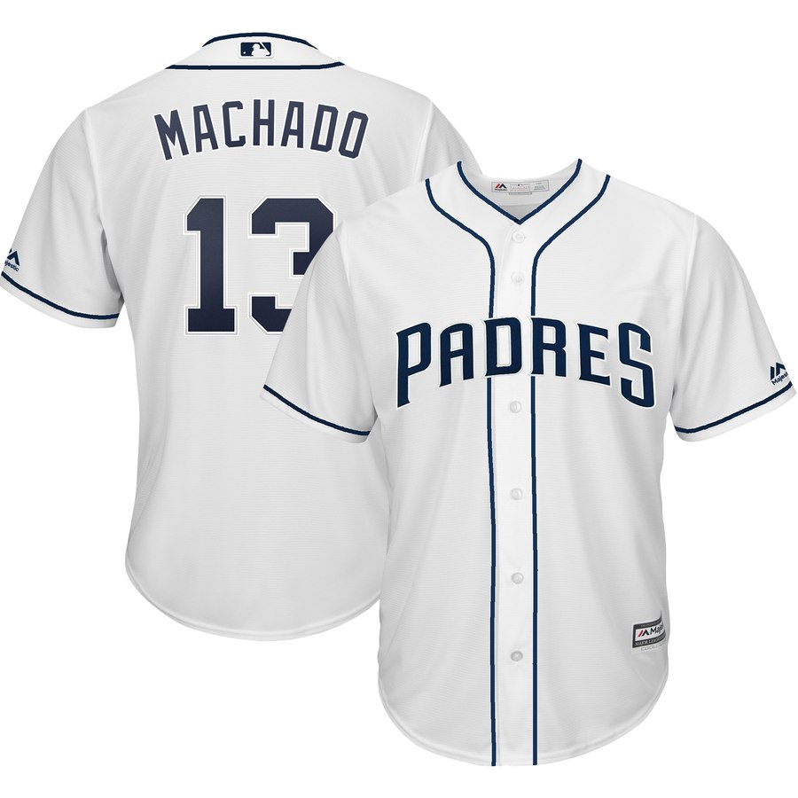 San Diego Padres #13 Manny Machado White Cool Base Stitched Jersey - Zenithce
