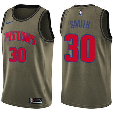 Pistons #30 Joe Smith Green Salute to Service Swingman Jersey - Zenithce