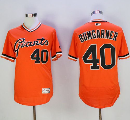 Giants #40 Madison Bumgarner Orange Flexbase Authentic Collection Cooperstown Stitched Jerseys - Zenithce